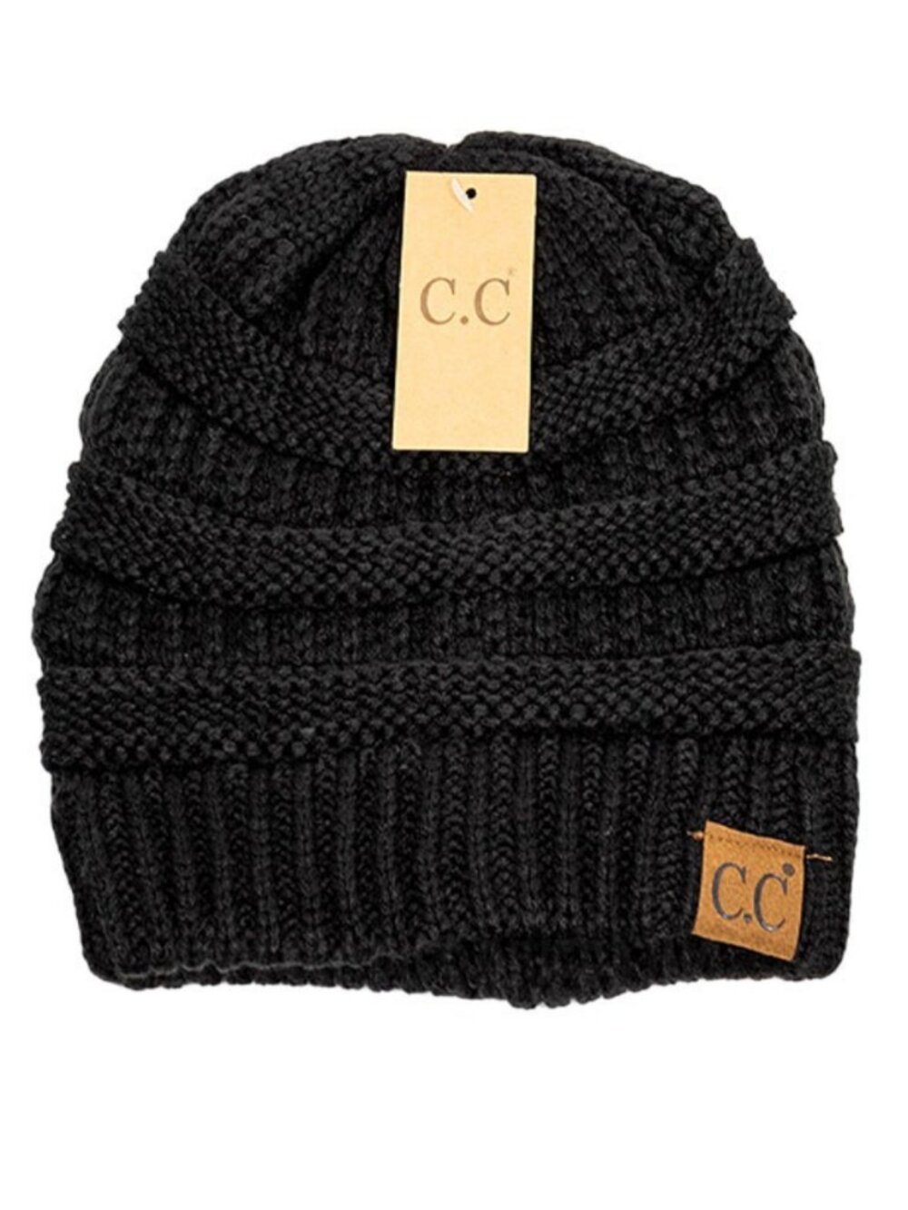 Authentic C.C Exclusives Cable Knit Beanie BLACK